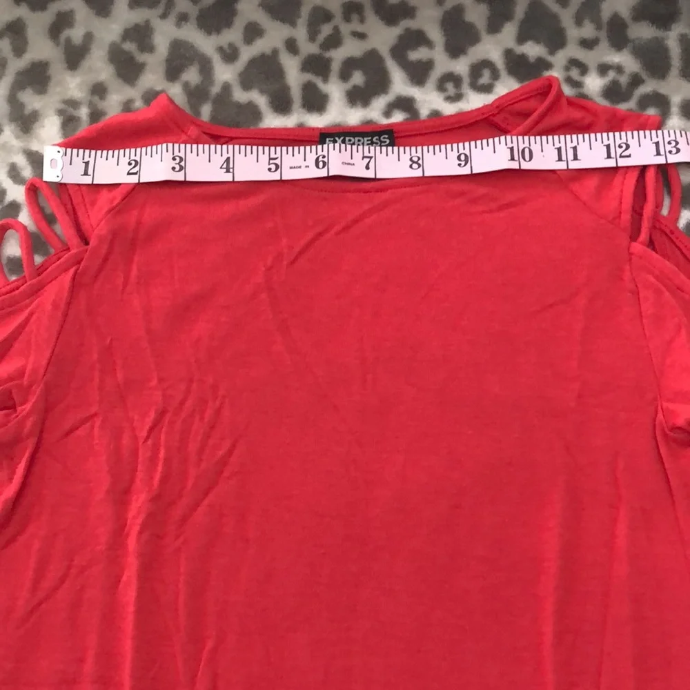 Express Cold Shoulder Strappy Top in Red Size XS